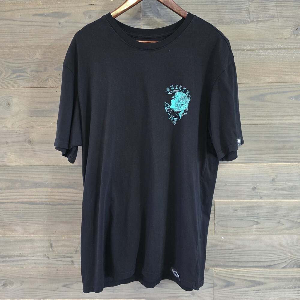 Sullen Art Men's XL Black Mermaid Shark Tattoo Streetwear Graphic Skater Beach